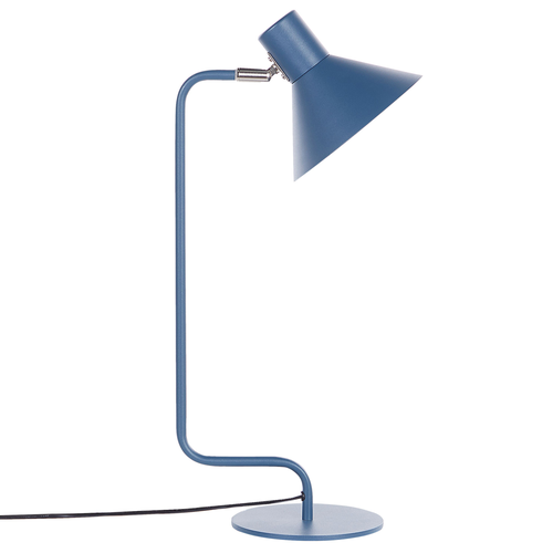 Tischlampe Blau Eisen 51 cm Rund Matt mit Kabel Schalter Modern Nachttischlampe für Schlafzimmer Schreibtischlampe für Büro