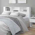 vidaXL Armoire de tête de lit Blanc brillant 200x18,5x104,5 cm