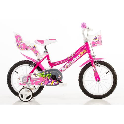 "Kinderfahrrad DINO ""Mädchenfahrrad 14 Zoll"" Fahrräder Gr. 25 cm, 14 Zoll (35,56 cm), pink Kinder Kinderfahrräder"