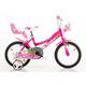 Kinderfahrrad DINO "Mädchenfahrrad 14 Zoll" Fahrräder Gr. 25 cm, 14 Zoll (35,56 cm), pink Kinder Kinderfahrräder