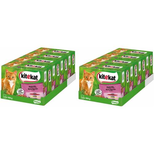 Kitekat - Katzenfutter Nassfutter Markt Mix Gelee 8x12x100g