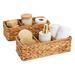 Water Hyacinth Storage Baskets, 3 Compartments for Bathroom 14.4 x 6 x 4.3 in 2 Pack