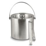 Curata Stainless Steel 5 Quart Double Wall Ice Bucket with Lid and Tongs