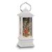 Curata White Plastic Led Lantern with Cardinal