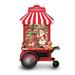 Curata Plastic Led Santa in Toyshop Cart Snow Lantern