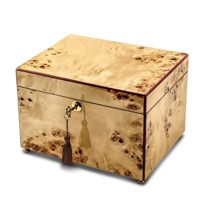 Curata Luxury Giftware Mapa Burlwood Veneer High Gloss Finish Locking Memorial Keepsake Box