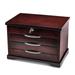 Curata Giftware Matte Finish Ebony Veneer 3-Drawer Musical (Plays Fur Elise) Locking Wooden Jewelry Box