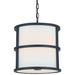 Brian Patrick Flynn for Crystorama Hulton 3 Light Matte Black Pendant