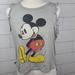 Disney Tops | Disney Mickey Ruffle T-Shirt Ruffle Sleeve Large Juniors Muscle Top Distressed | Color: Black/Gray | Size: L