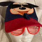 Disney Accessories | Disney. Parks Original Mickey Mouse Cap Hat & Fun Sunglasses Kids One Size | Color: Blue/Red | Size: Osb