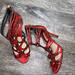 Michael Kors Shoes | Michael Kors Red Snake Print Heels | Color: Red | Size: 38.5eu