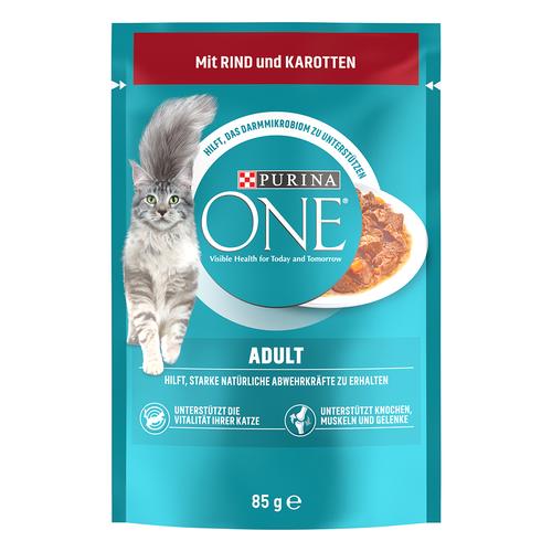 26x85g PURINA One Adult Rind/Karotte Katzenfutter nass