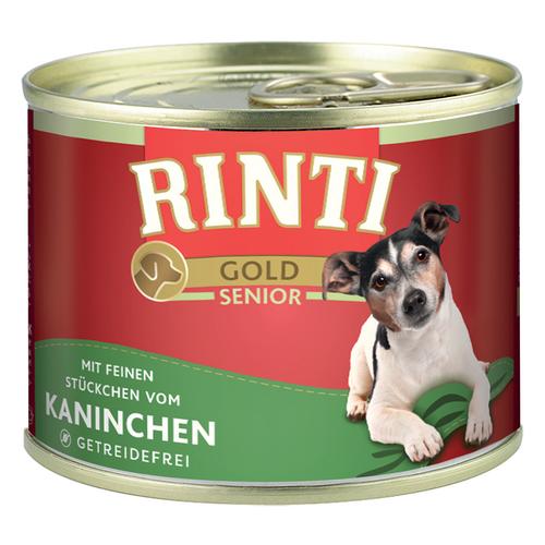 12x185g RINTI Gold Senior Kaninchen Hundefutter nass
