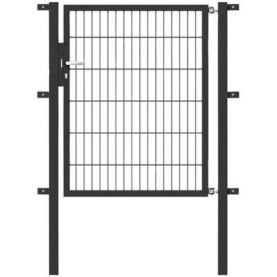 Zauneinzeltür ALBERTS "Flexo", grau (anthrazit), B:100cm H:120cm, Stahl, Tore, 100 cm Breite, in versch. Höhen