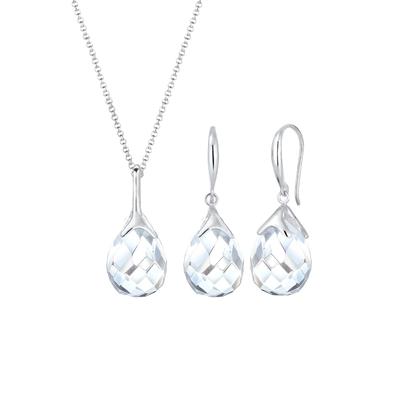 Elli Tropfen Bergkristall Klassik 925 Sterling Silber silberfarben Damen