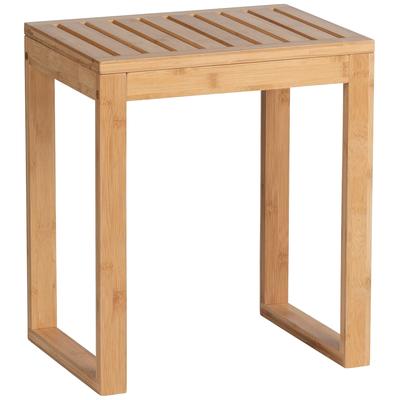 Hocker WENKO "Bambusa", beige (natur), B:40cm H:30cm T:46cm, Hocker, Badhocker Sitzhocker, BxTxH: 40x46x30 cm