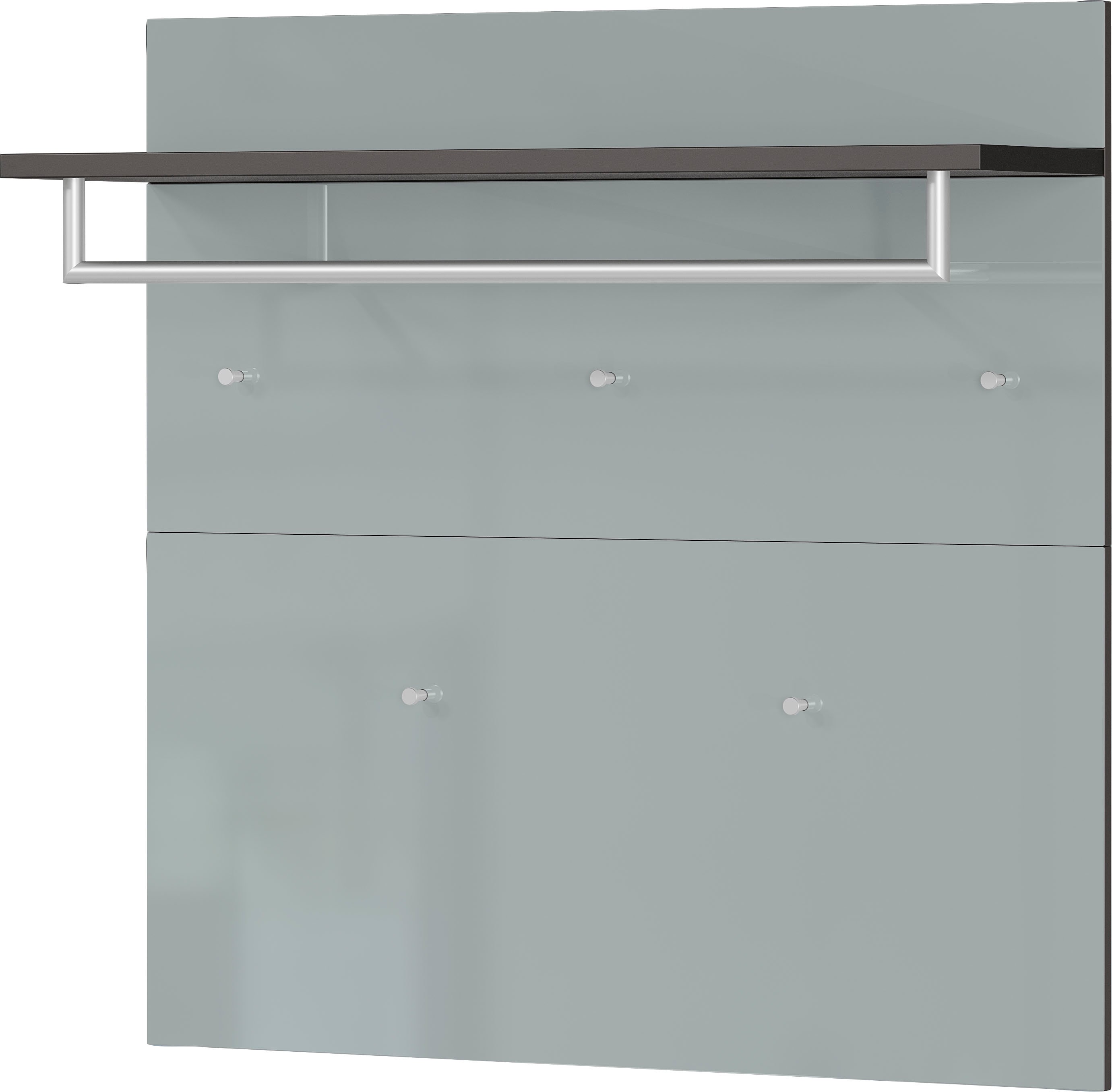 Garderobenpaneel GERMANIA "Oakland", grau (graphit, silbergrau), H:96cm T:30cm, Glas, Metall, Garderobenpaneele, Garderobenpaneel