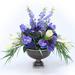 Distinctive Designs Tulips, Pansies & Iris Mixed Floral Arrangement in Pot Polysilk in Blue | 27 H x 32 W x 17 D in | Wayfair 3430