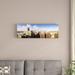 East Urban Home 'Cloudy Cityscape, Albany, New York, USA' Photographic Print on Canvas Canvas, in Black/Blue/White | 16" H x 48" W x 1.5" D | Wayfair