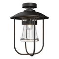 Hubbardton Forge Erlenmeyer Outdoor Pendant Glass/Metal in White/Black | 16.3 H x 12.1 W x 12.1 D in | Wayfair 356015-1013