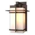Hubbardton Forge Tourou Downlight Large Outdoor Sconce - Opal Glass Aluminum/Glass/Metal in Brown | 13.9 H x 9.9 W x 8.3 D in | Wayfair 306008-1021