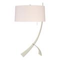 Hubbardton Forge Stasis 28.3" Metallic Arched Table Lamp Metal in White/Brown | 28.3 H x 16 W x 16 D in | Wayfair 272666-1142