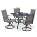 Wildon Home® Blaza Square 4 - Person 38" Long Iron Outdoor Dining Set Metal in Black | 36.8 W x 36.8 D in | Wayfair