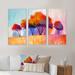 Winston Porter Autumn Colored Forest Treescape XXIII - 3 Piece Floater Frame Print Set on Canvas Canvas, in White | 20 H x 36 W x 1 D in | Wayfair