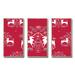 The Holiday Aisle® Lovely Reindeer Christmas Pattern w/ Crystal Flakes - 3 Piece Floater Frame Print Set on Canvas in White | Wayfair