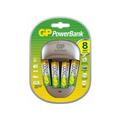 Gp Carica batterie ricaribili Bank Battery Charger rapida + 4 Batterie usb