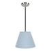 Aspen Creative 1-Light Fabric Lamp Shade Hanging Pendant, Light Blue - SATIN NICKEL