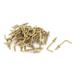 39mm x 14mm L Shaped Shoulder Screw Dresser Dress Cup Hook Hanging Hanger 50PCS - Gold Tone