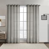 Belge Faux Linen Texture Sheer Curtain Panel by Habitat