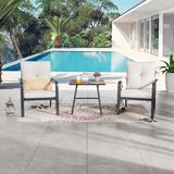 Patio Festival 3-Piece Metal Outdoor Conversation Set