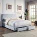 Honeycomb Modern Grey Velvet Headboard Storage Guest Bed by Furniture of America