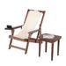 Romantic Collection Canvas Sling Chair with Cup and Wine Holder and end table