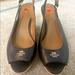 Coach Shoes | Brand New Coach Black Leather Espadrille Platform Wedge Sandal In Size 9.5 | Color: Black/Tan | Size: 9.5