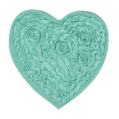 Bell Flower Bath Rug Collection by Home Weavers Inc in Turquoise (Size 25" X 25")