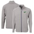 Men's Cutter & Buck Gray North Texas Mean Green Big Tall Adapt Eco Knit Hybrid Recycled Full-Zip Jacket