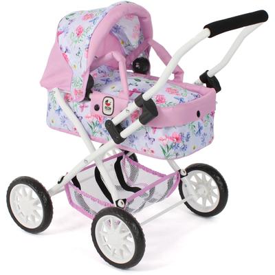 Puppenwagen CHIC2000 "Smarty, Flowers" bunt (flowers) Kinder Puppenwagen -trage