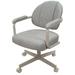 Latitude Run® Swivel Metal Caster Dining Chair M-70 Upholstered/Metal in Gray/Brown | 34 H x 21.5 W x 22.5 D in | Wayfair