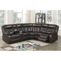 Brown Reclining Sectional - Lark Manor™ Aarjun Power Motion Sectional Faux Leather | 41 H x 108 W x 97 D in | Wayfair