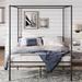 Wade Logan® Aubrea Canopy Bed Metal in Black | 72 H x 60.2 W x 83 D in | Wayfair 82999968BF4742529DD03C75527A0102