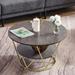 Ivinta Small Round Coffee Table, White Marble Coffee Table