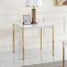 Coffee Table In White & Gold Finish Powder Coated Metal Legs Marble Table Top Size 48''L X 24''W X 18''H