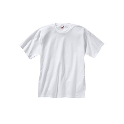 Rundhalsshirt FRUIT OF THE LOOM "Shirt", Herren, Gr. XL, blau (dunkelblau, weiß), 100% Baumwolle, unifarben, Rundhals, Kurzarm, Shirts Image