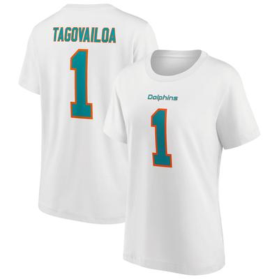 Miami Dolphins Name & Nummer Grafik T-Shirt – Tagovailoa 1 – Damen Image