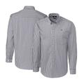 Men's Cutter & Buck Charcoal Fanatics Corporate Stretch Gingham Long Sleeve Button-Down Shirt