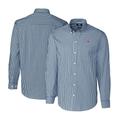 Men's Cutter & Buck Navy Fanatics Corporate Stretch Gingham Long Sleeve Button-Down Shirt