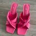 Zara Shoes | New Zara Pink Slide Heels 42 | Color: Pink | Size: 42